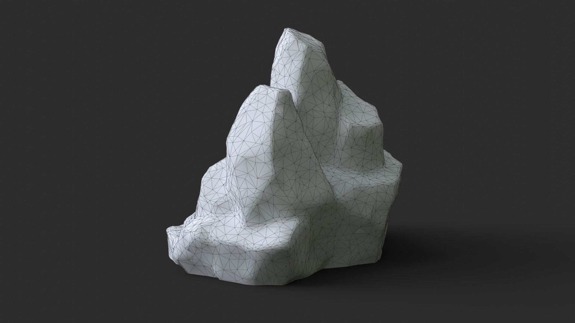 Rock Skull 1002 - Grey Jagged Stone Low-poly 3D model_12
