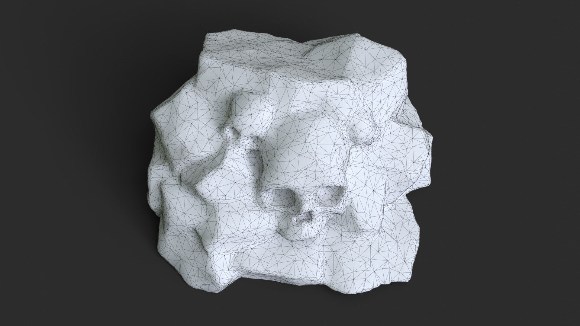 Rock Skull 1003 - Grey Jagged Stone Low-poly 3D model_12