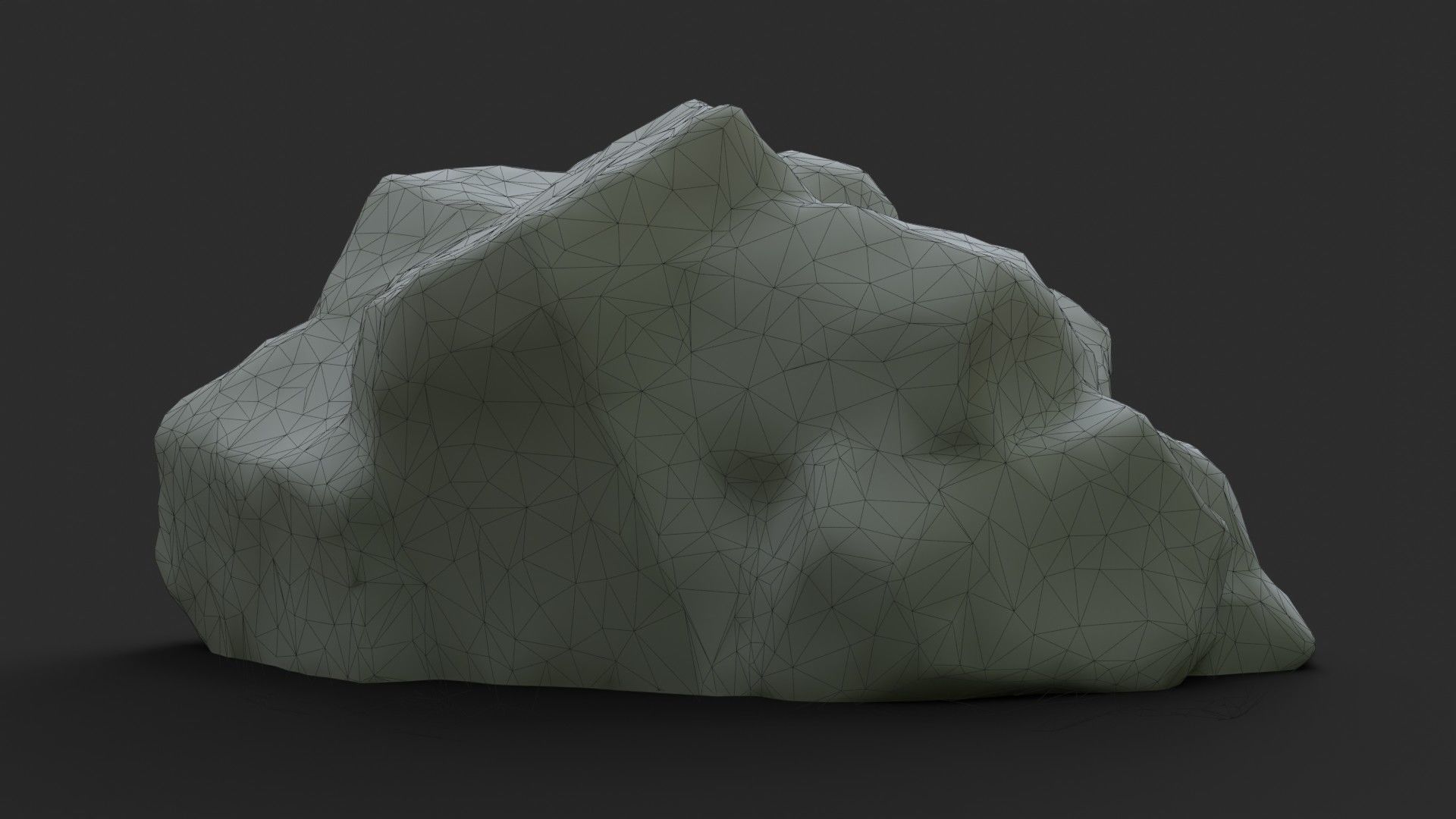 Rock Skull 1003 - Grey Jagged Stone Low-poly 3D model_8