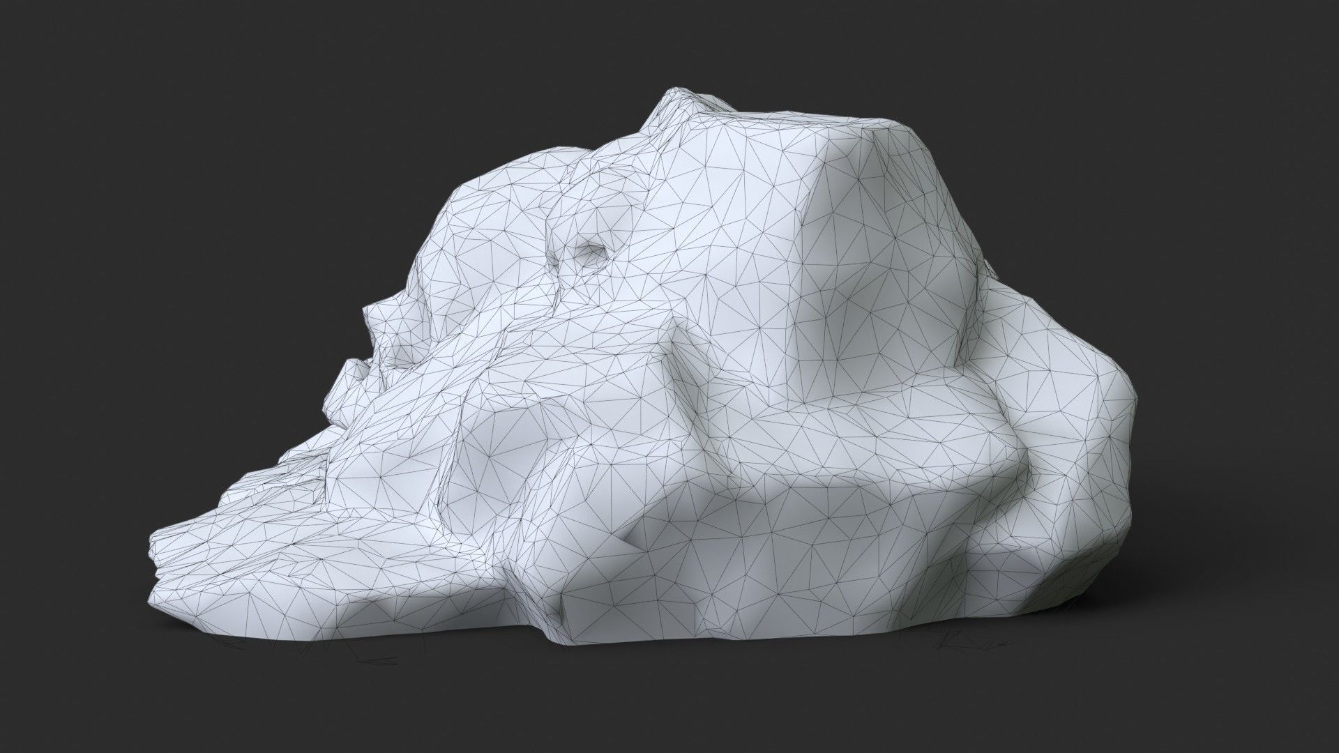 Rock Skull 1003 - Grey Jagged Stone Low-poly 3D model_10