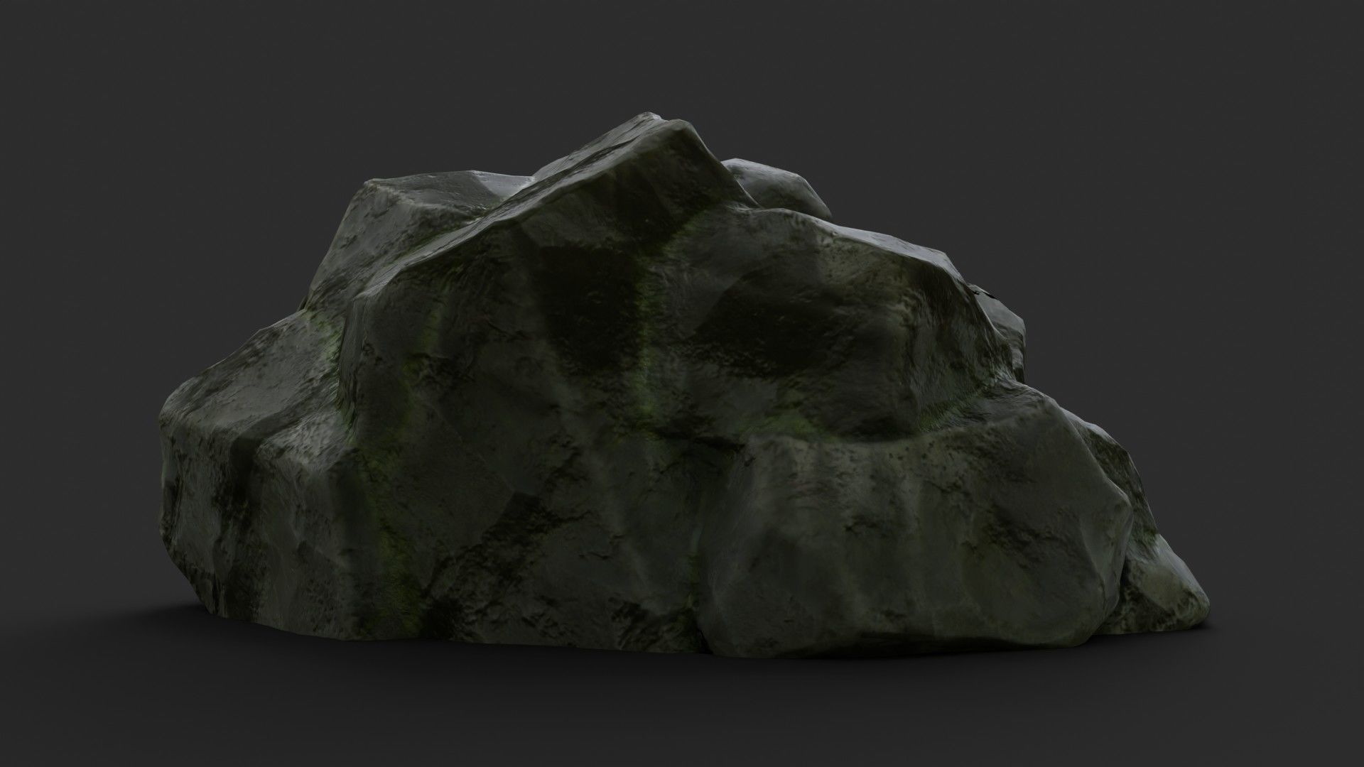 Rock Skull 1003 - Grey Jagged Stone Low-poly 3D model_3