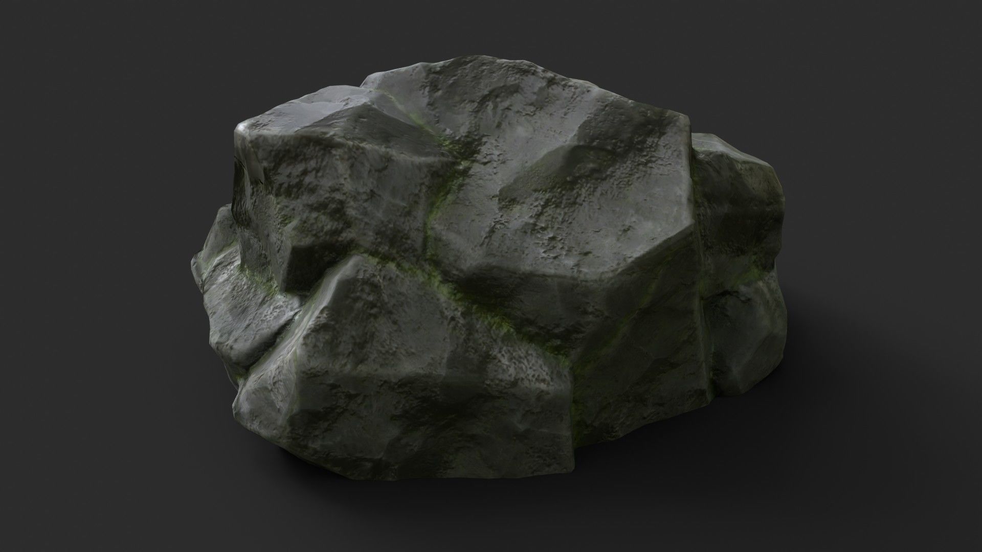 Rock Skull 1003 - Grey Jagged Stone Low-poly 3D model_4