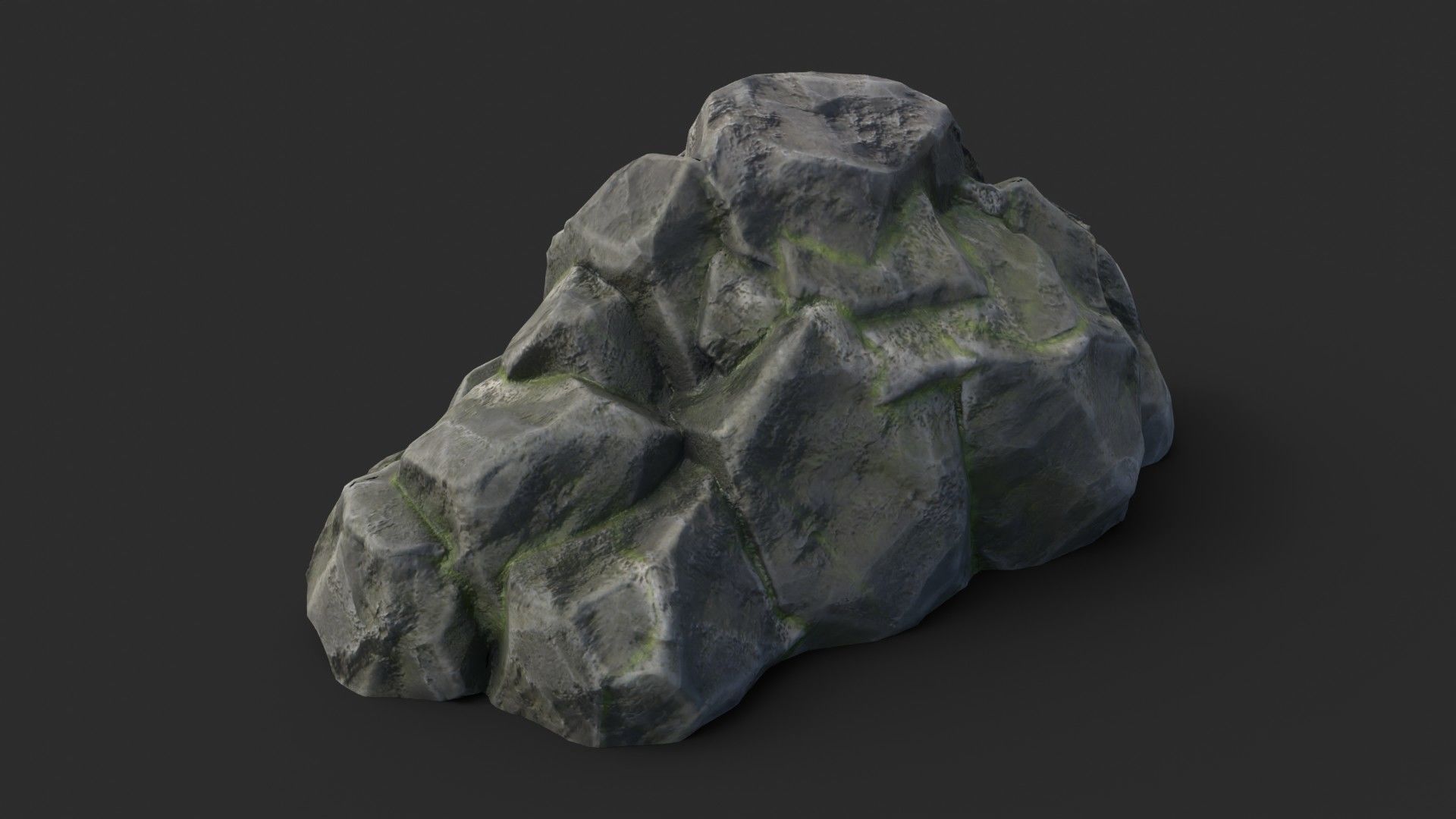 Rock Maya 1001 - Grey Jagged Stone Low-poly 3D model_5