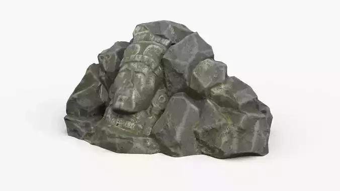 Rock Maya 1001 - Grey Jagged Stone Low-poly 3D model