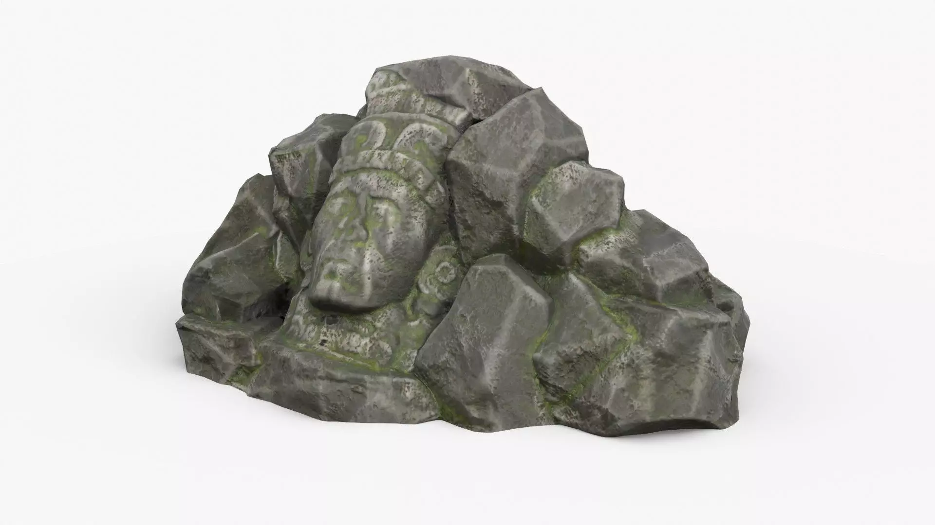 Rock Maya 1001 - Grey Jagged Stone Low-poly 3D model_0
