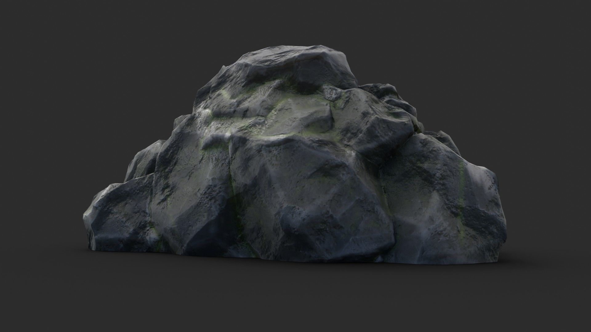 Rock Maya 1001 - Grey Jagged Stone Low-poly 3D model_3