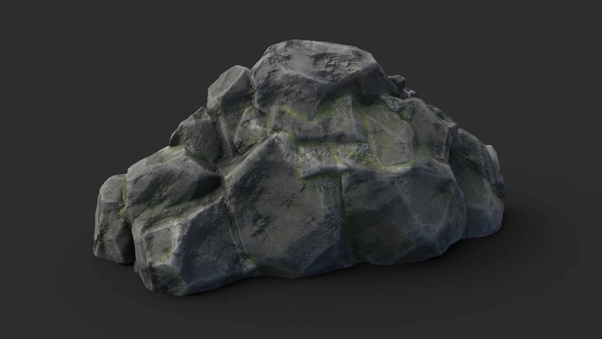 Rock Maya 1001 - Grey Jagged Stone Low-poly 3D model_4