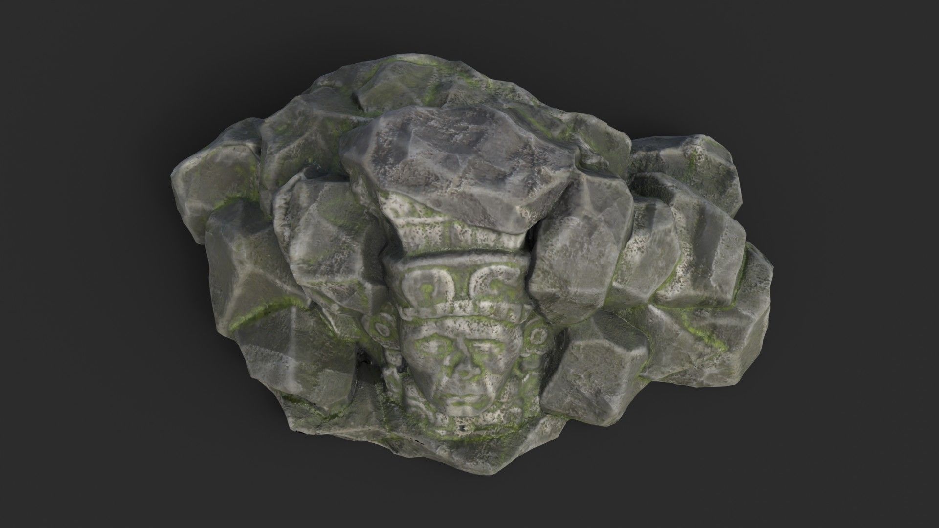 Rock Maya 1001 - Grey Jagged Stone Low-poly 3D model_7