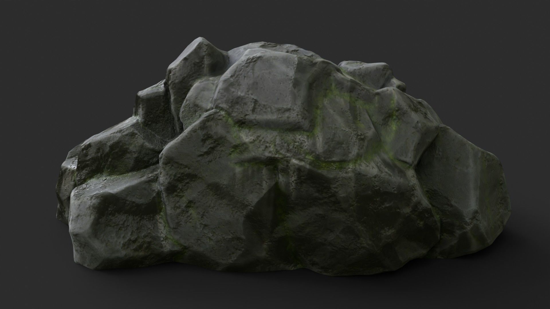 Rock Skull 1004 - Grey Jagged Stone Low-poly 3D model_4