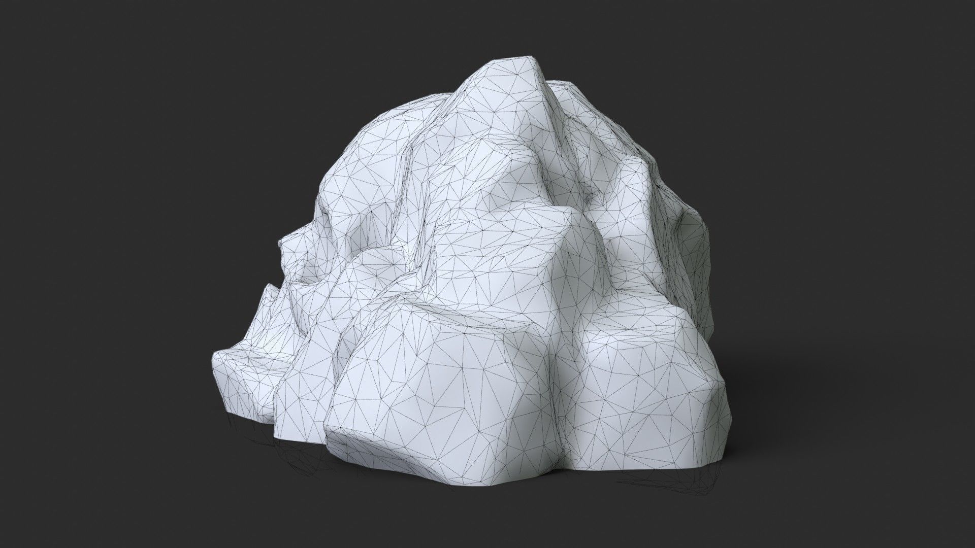 Rock Skull 1004 - Grey Jagged Stone Low-poly 3D model_12