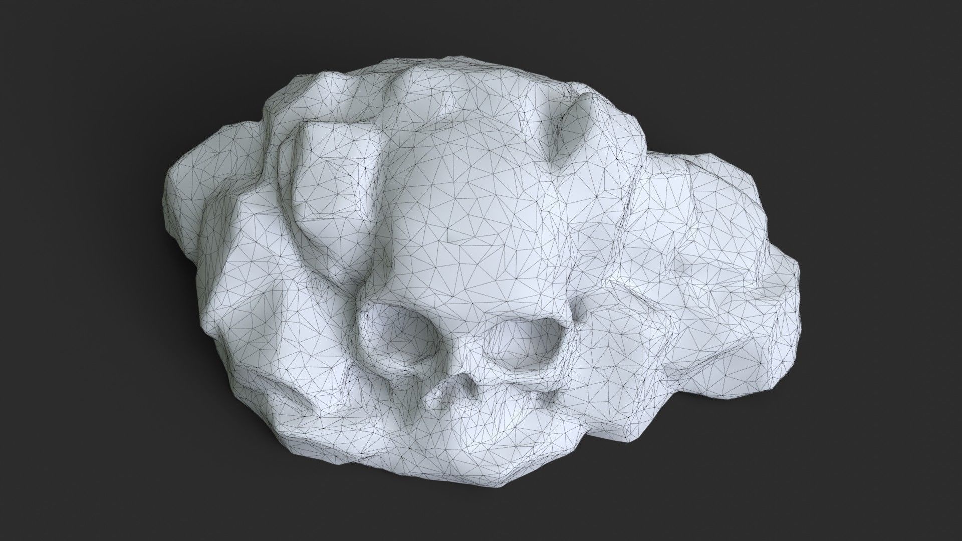 Rock Skull 1004 - Grey Jagged Stone Low-poly 3D model_14