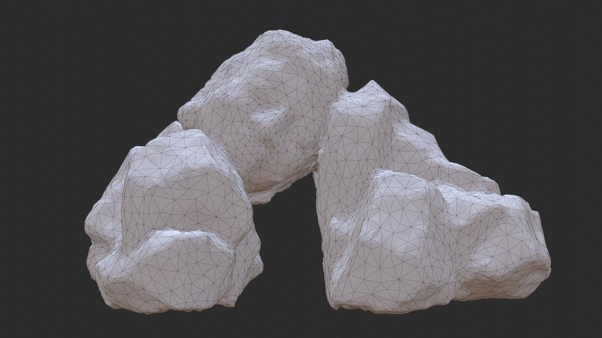 Rock Buddha 1001 - Grey Jagged Stone Low-poly 3D model_13