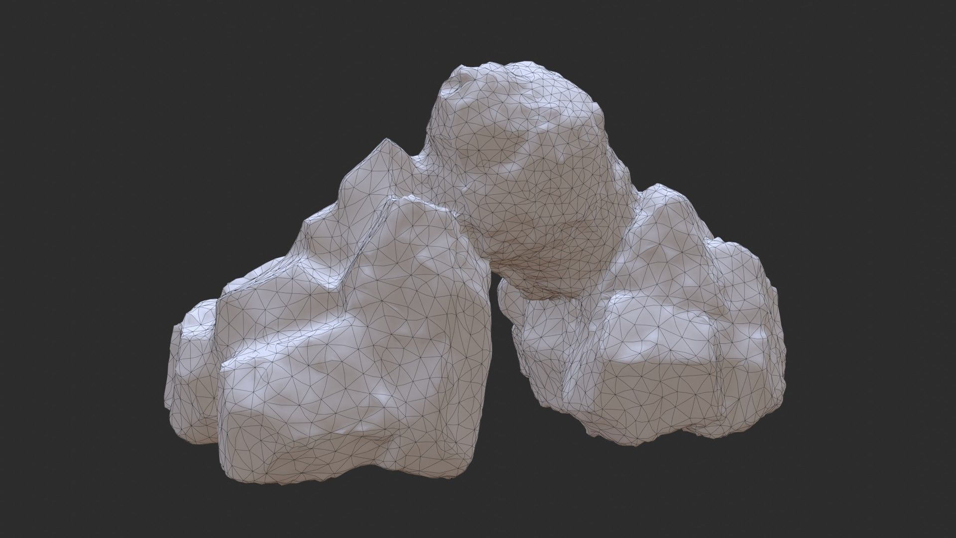 Rock Buddha 1001 - Grey Jagged Stone Low-poly 3D model_11