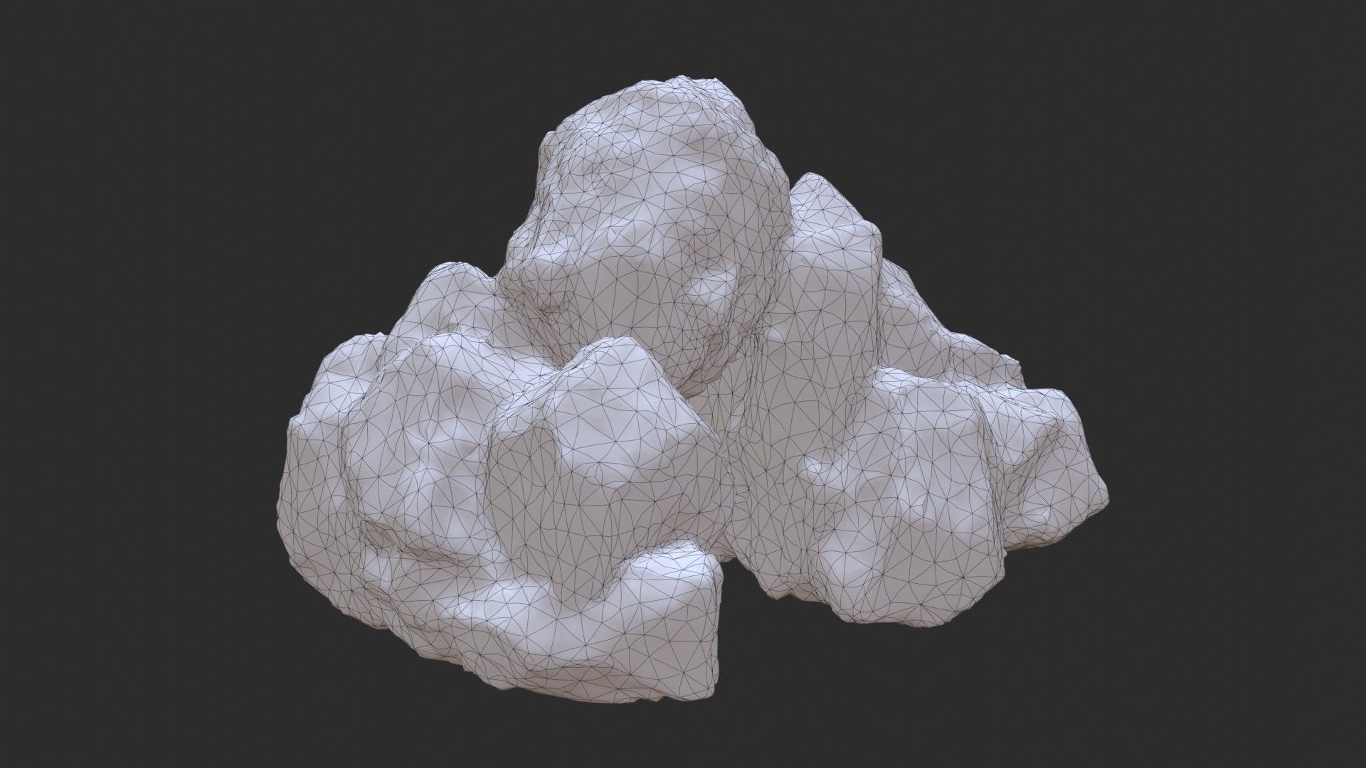 Rock Buddha 1001 - Grey Jagged Stone Low-poly 3D model_9