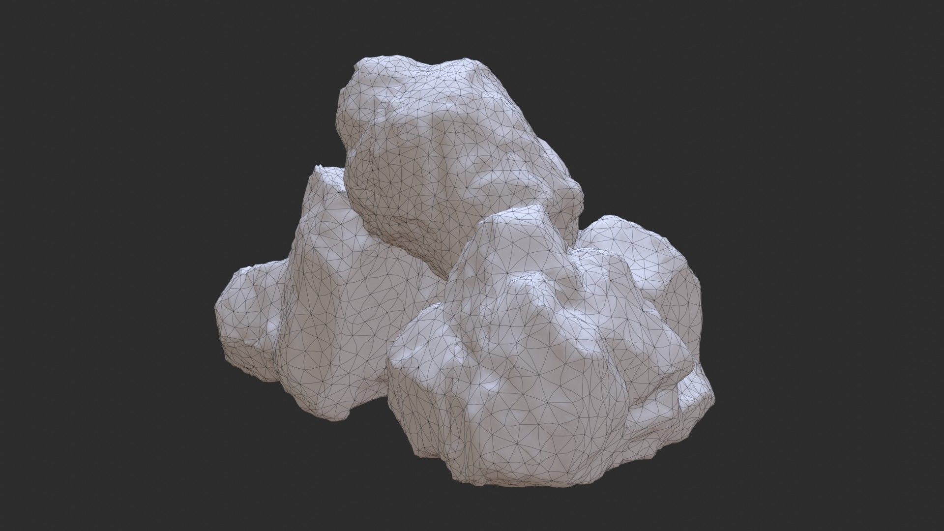 Rock Buddha 1001 - Grey Jagged Stone Low-poly 3D model_10