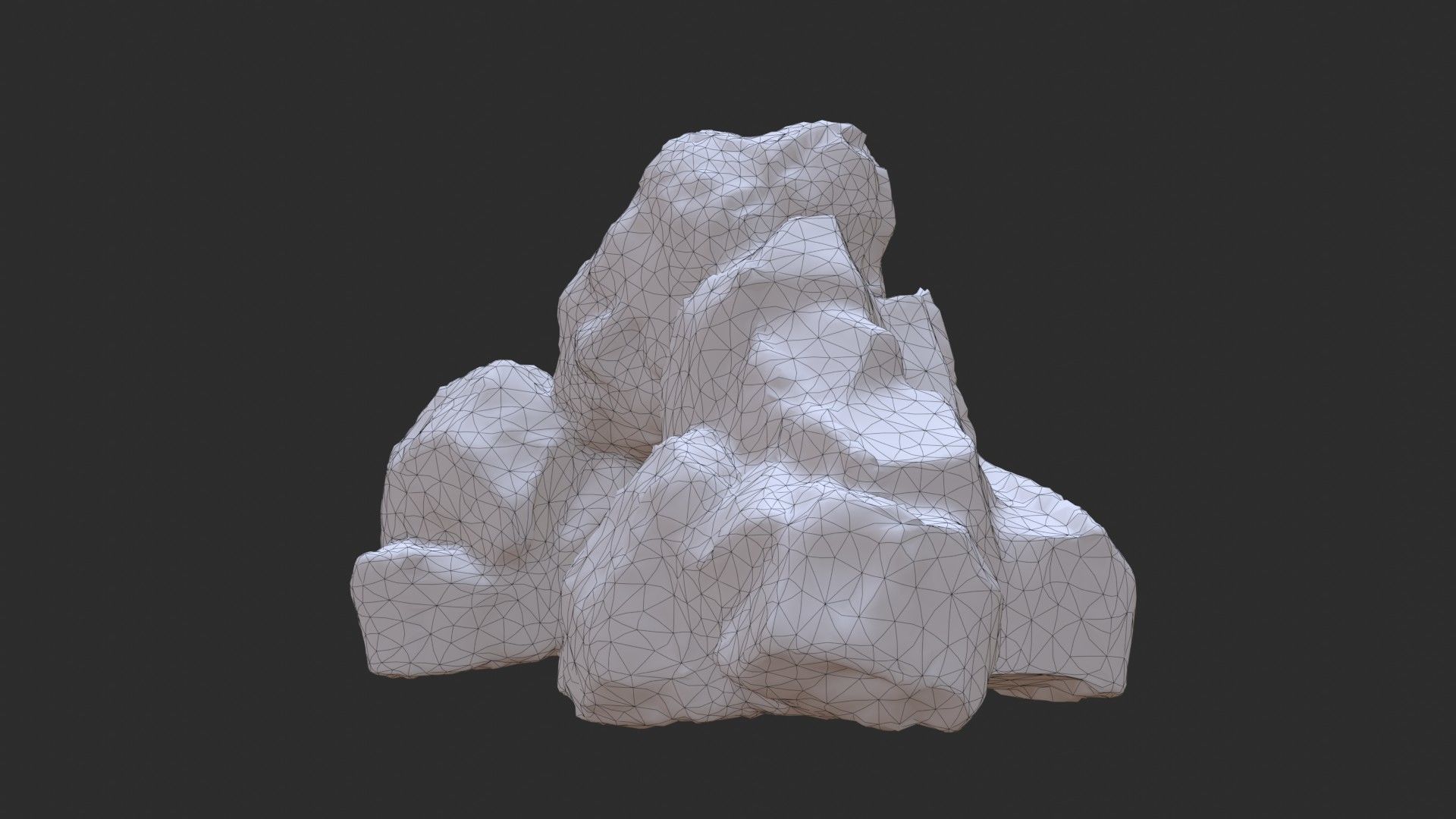 Rock Buddha 1001 - Grey Jagged Stone Low-poly 3D model_12