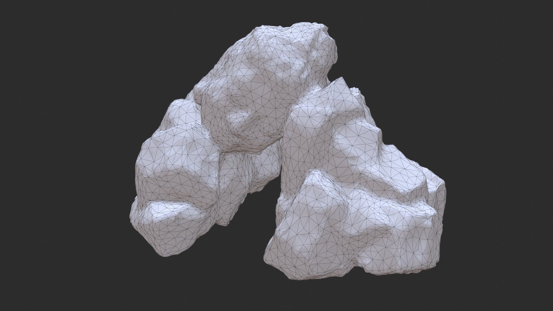 Rock Buddha 1001 - Grey Jagged Stone Low-poly 3D model_8
