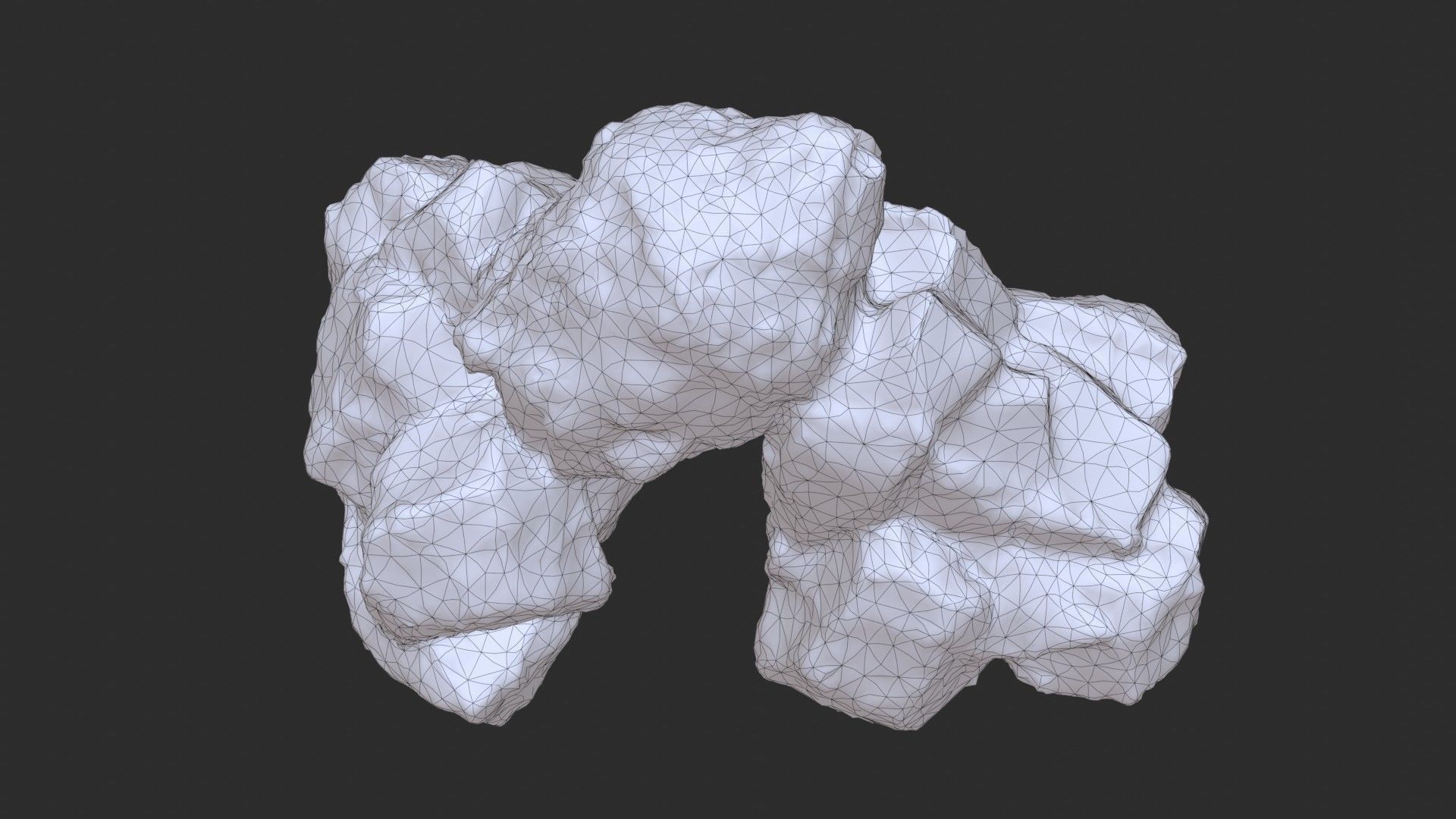 Rock Buddha 1001 - Grey Jagged Stone Low-poly 3D model_14