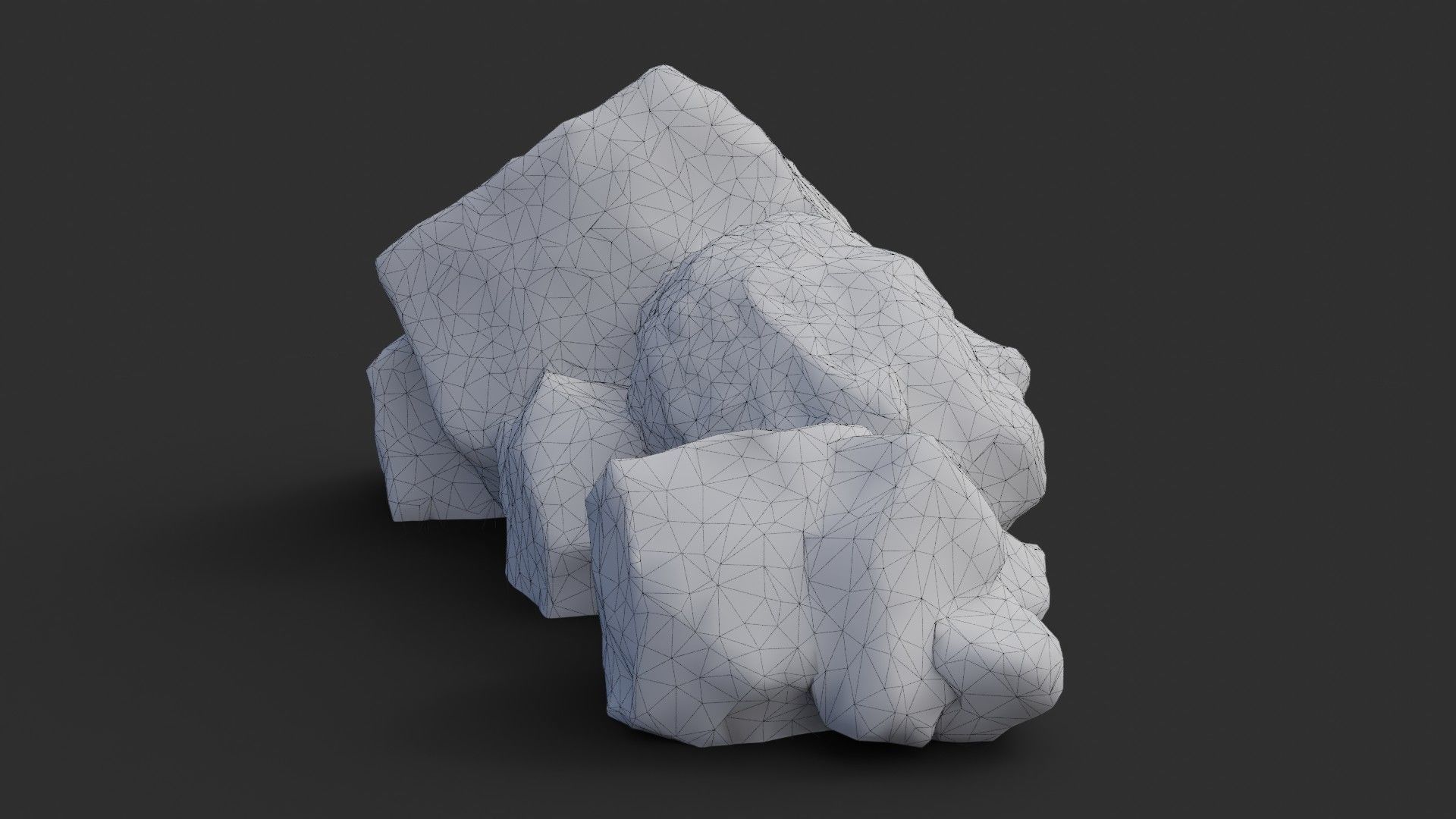 Rock Buddha 1006 - Grey Jagged Stone Low-poly 3D model_3