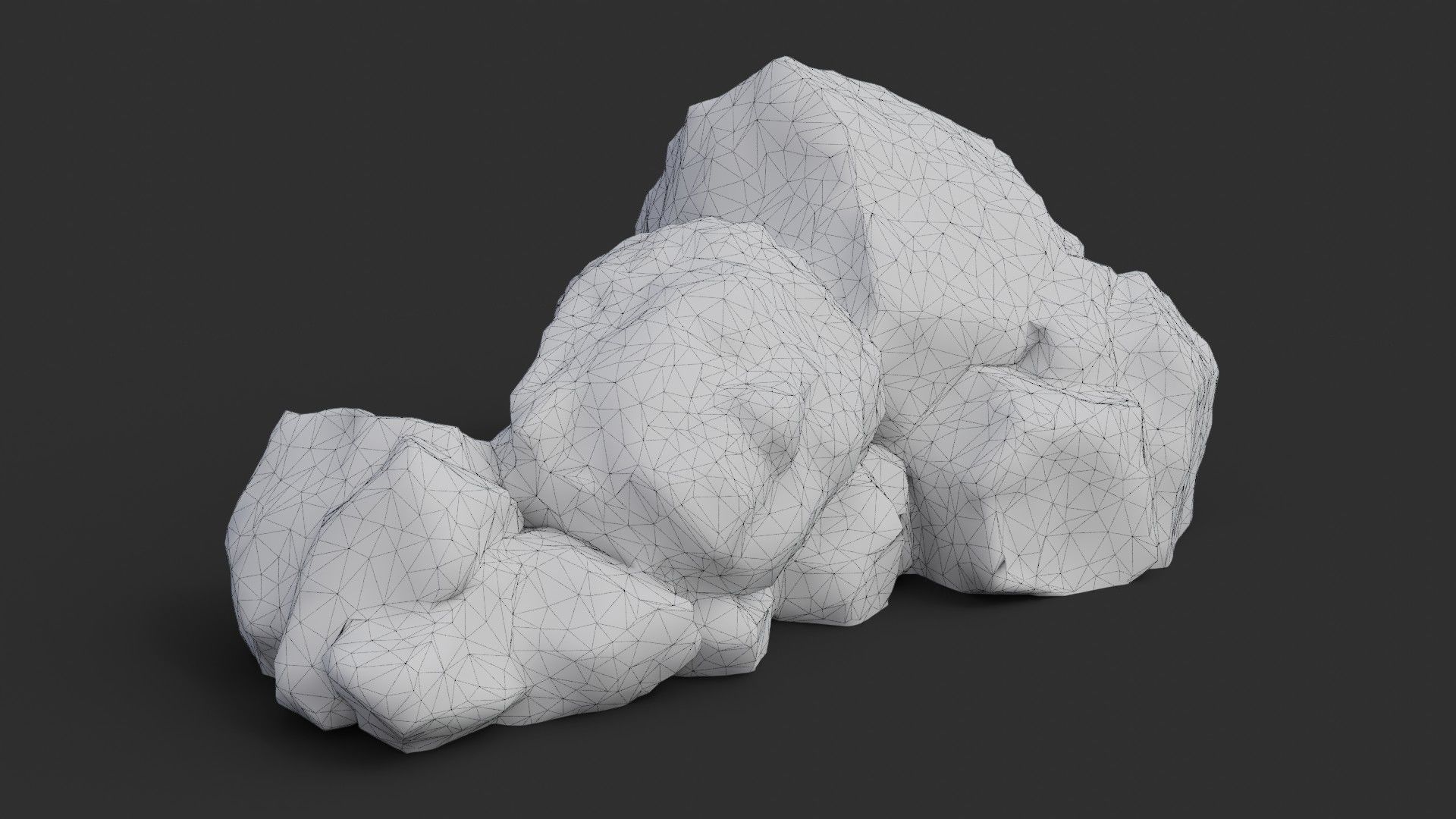 Rock Buddha 1006 - Grey Jagged Stone Low-poly 3D model_2