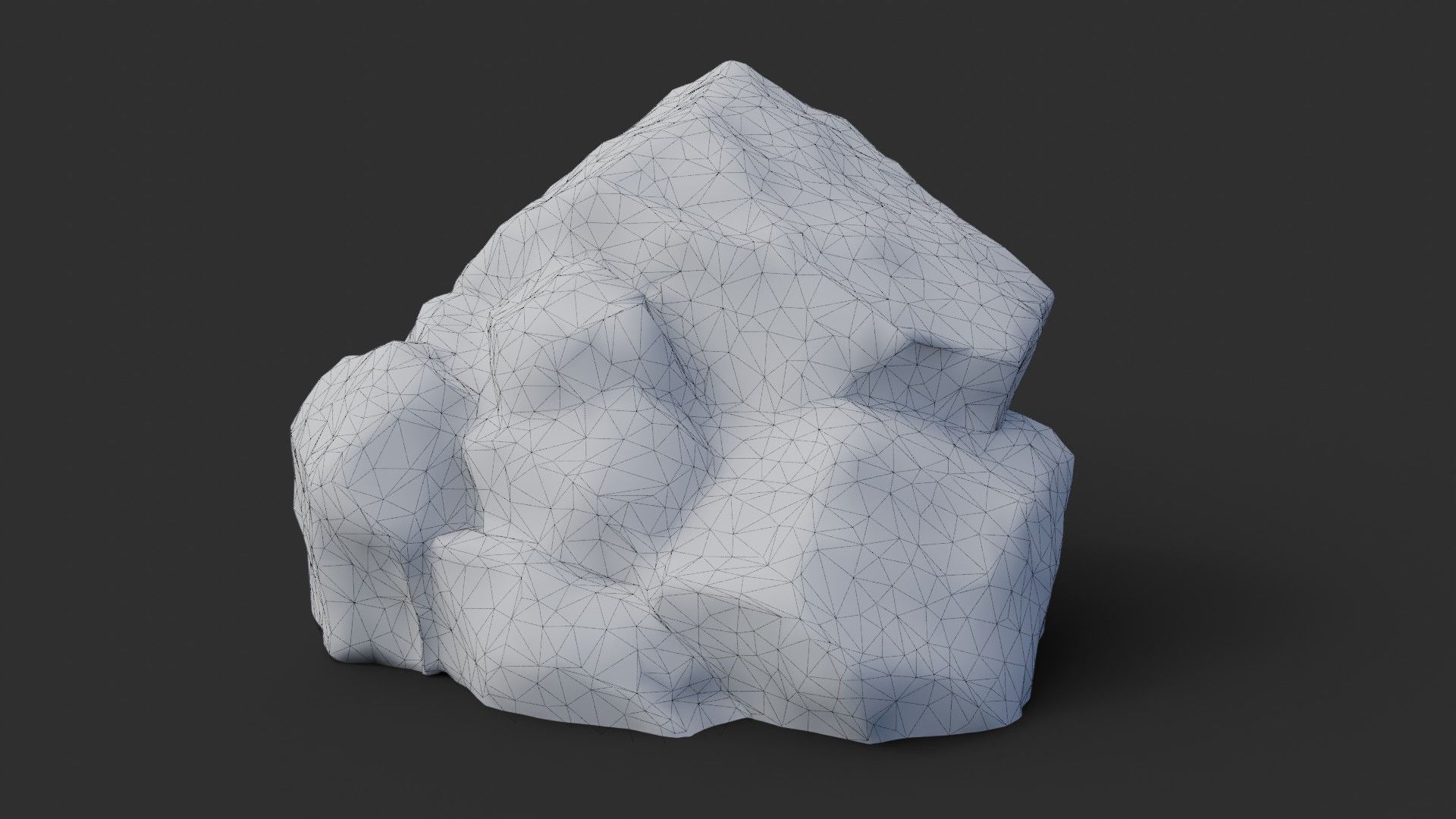 Rock Buddha 1006 - Grey Jagged Stone Low-poly 3D model_6