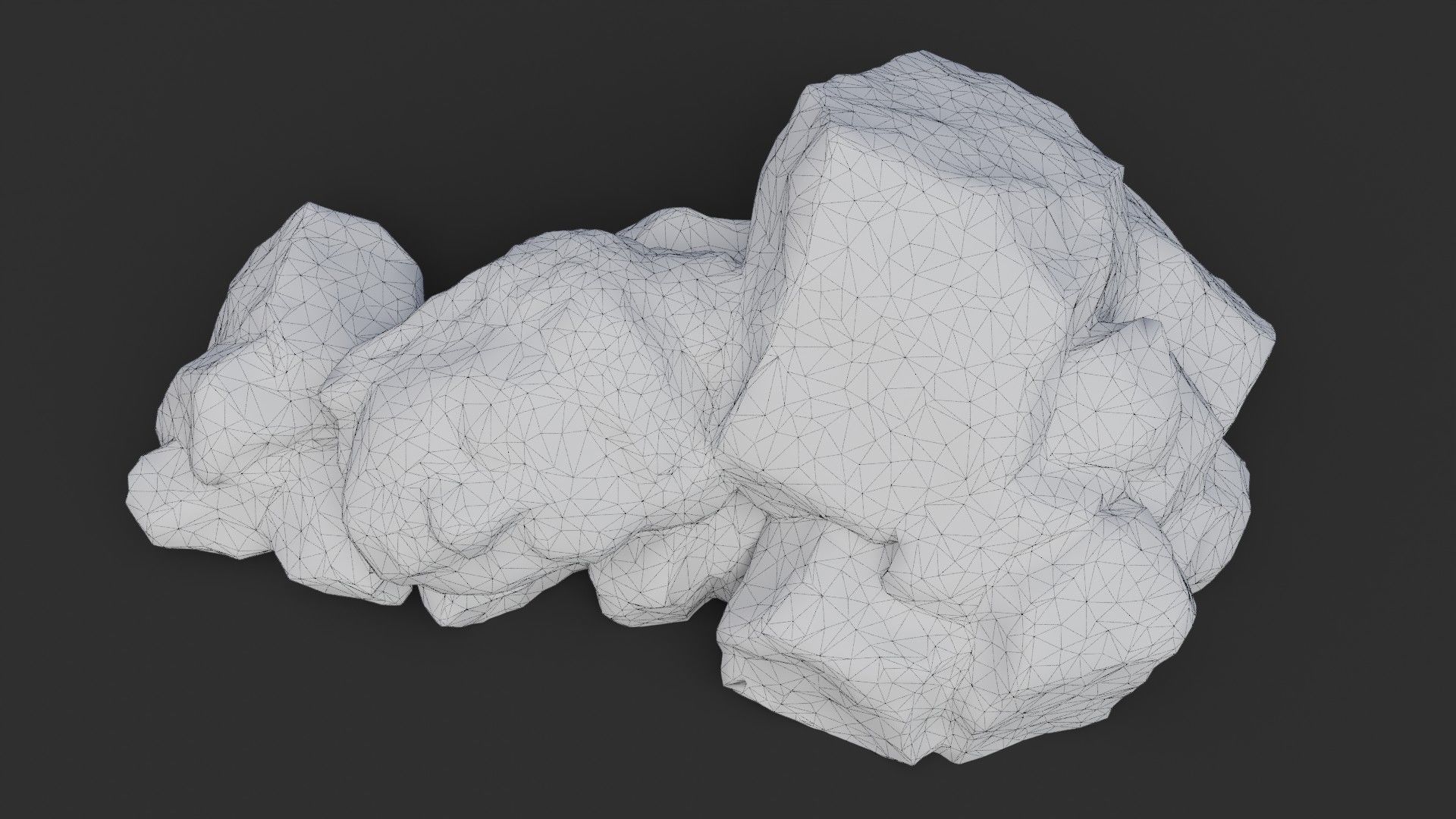 Rock Buddha 1006 - Grey Jagged Stone Low-poly 3D model_7