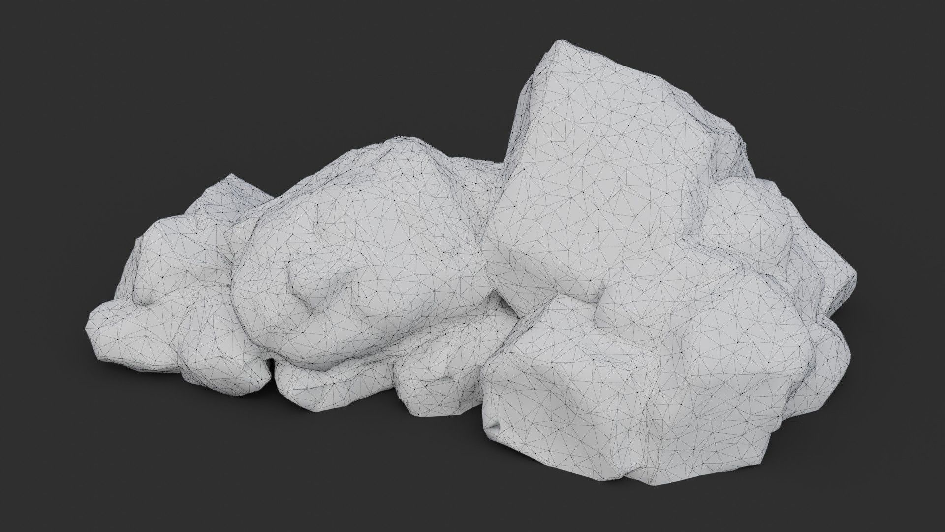 Rock Buddha 1006 - Grey Jagged Stone Low-poly 3D model_1