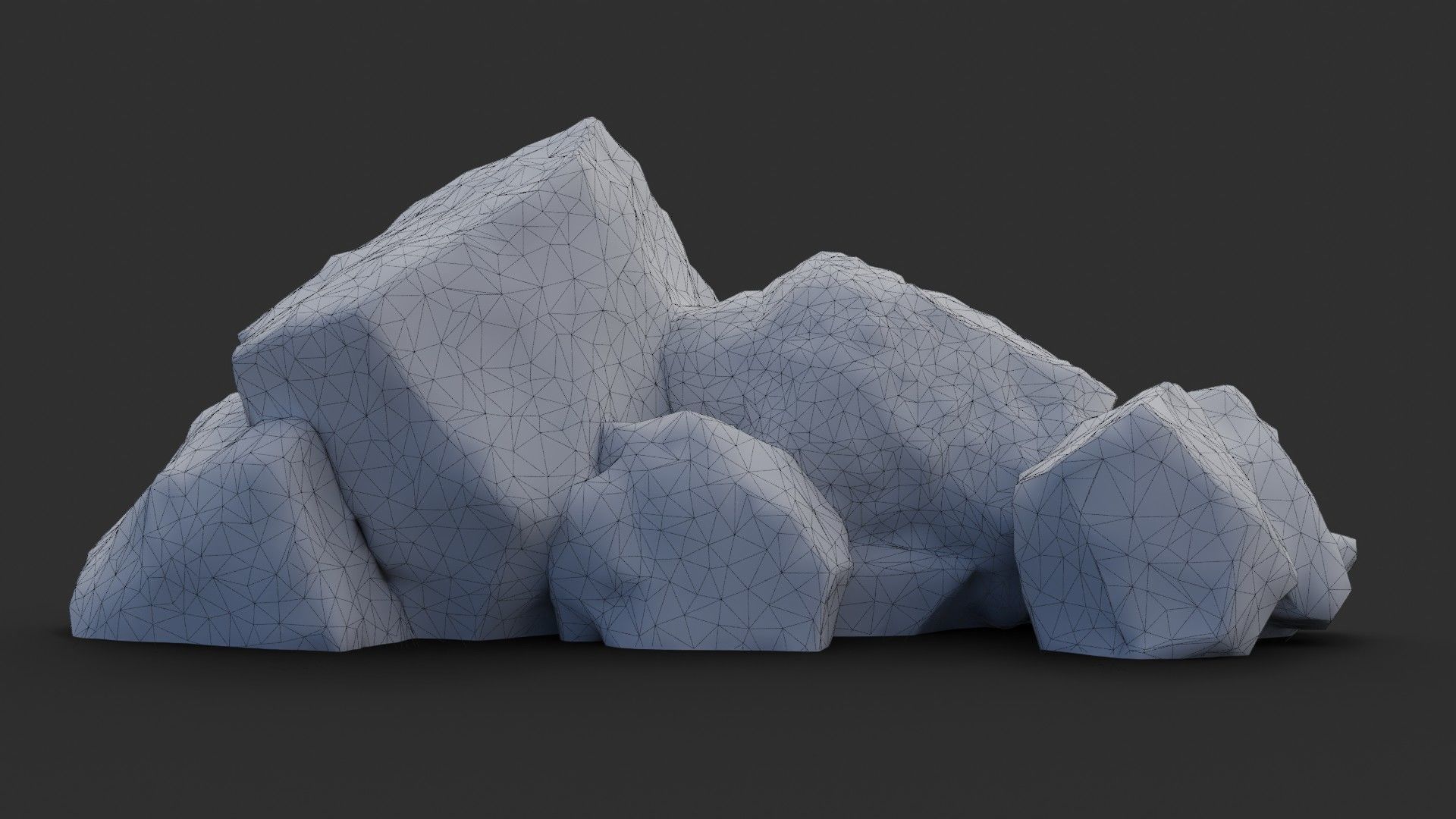 Rock Buddha 1006 - Grey Jagged Stone Low-poly 3D model_4