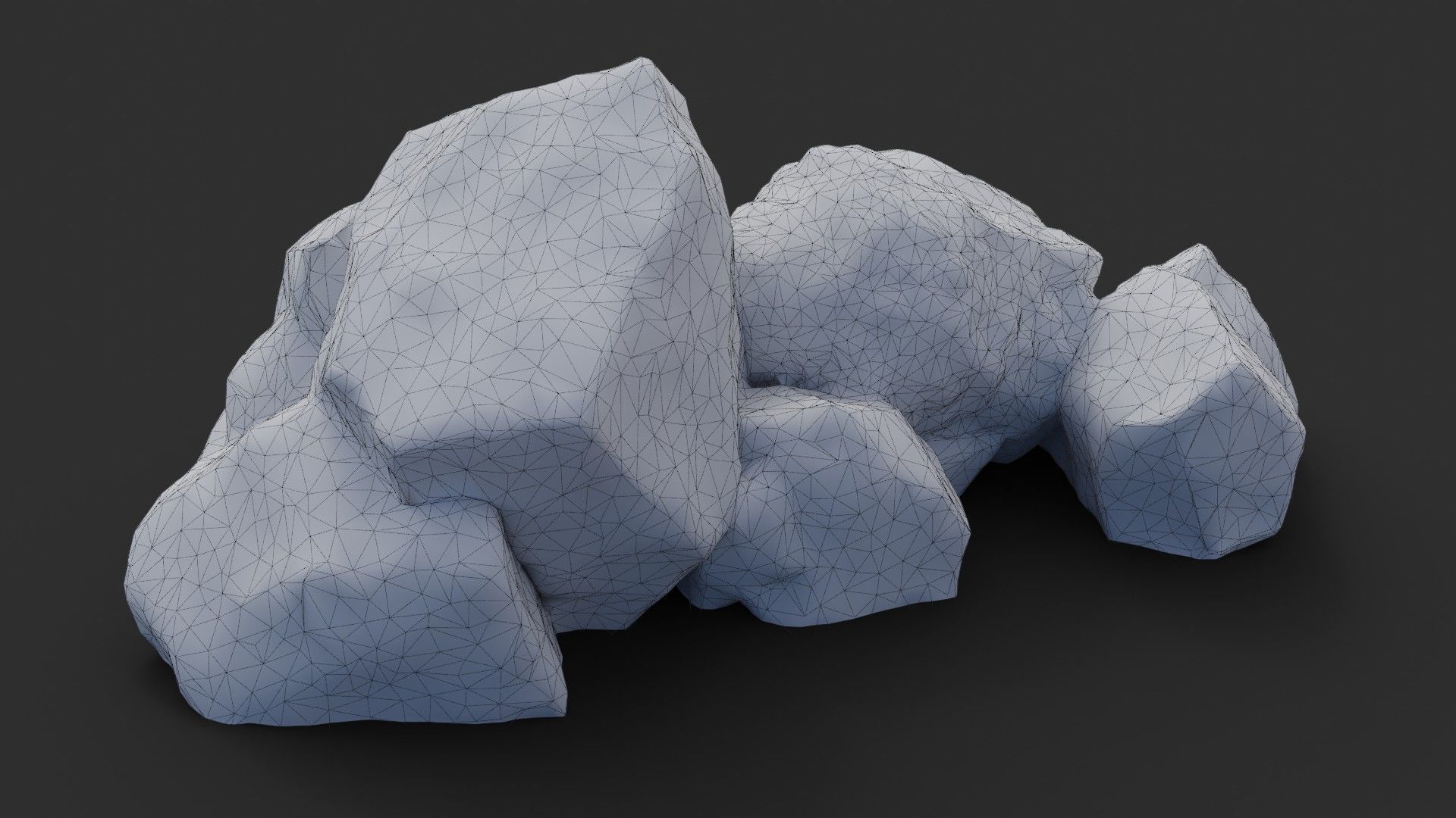 Rock Buddha 1006 - Grey Jagged Stone Low-poly 3D model_5