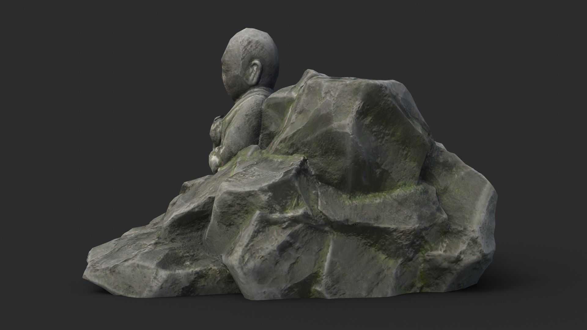 Rock Buddha 1008 Low-poly 3D model_5