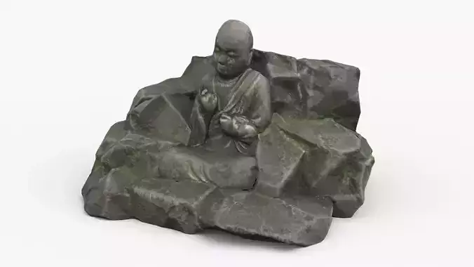Rock Buddha 1008 Low-poly 3D model
