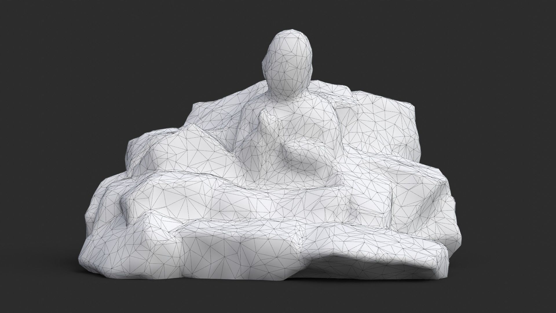 Rock Buddha 1008 Low-poly 3D model_13