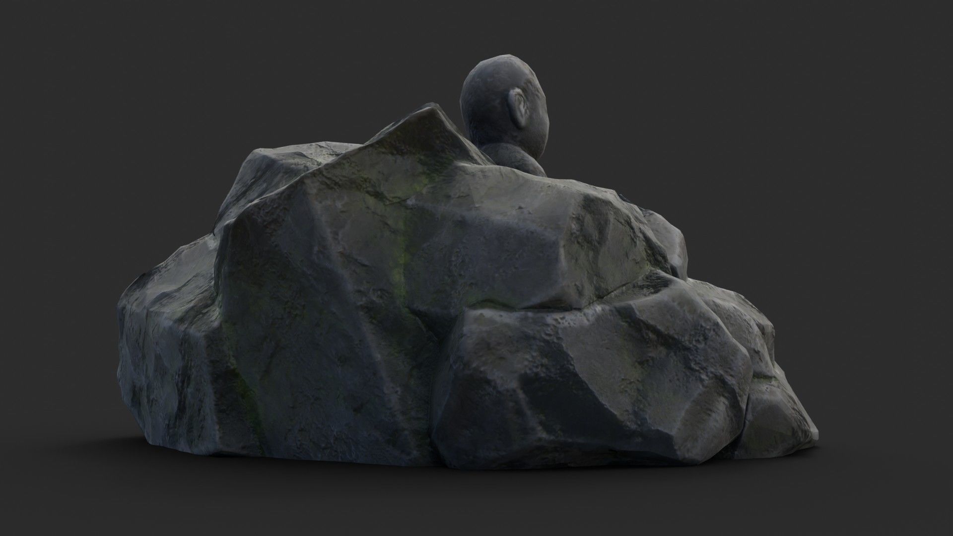 Rock Buddha 1008 Low-poly 3D model_3