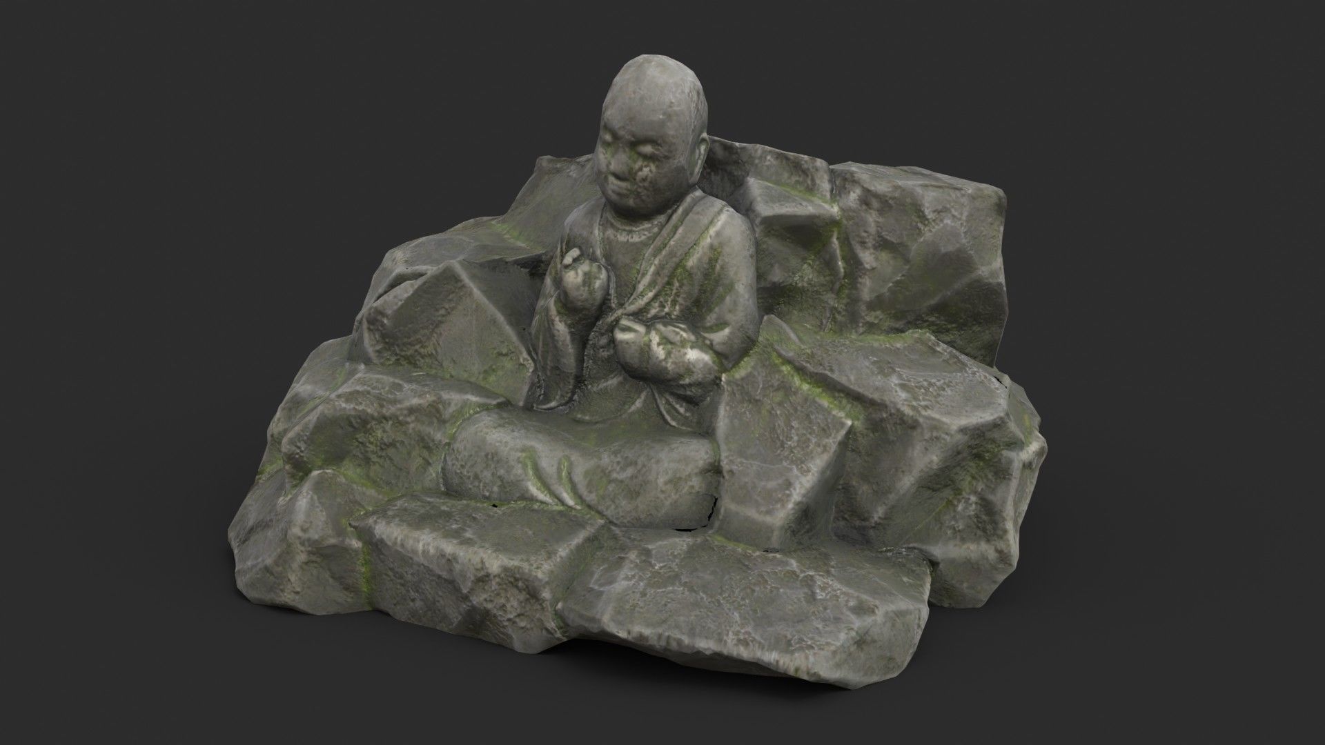 Rock Buddha 1008 Low-poly 3D model_1