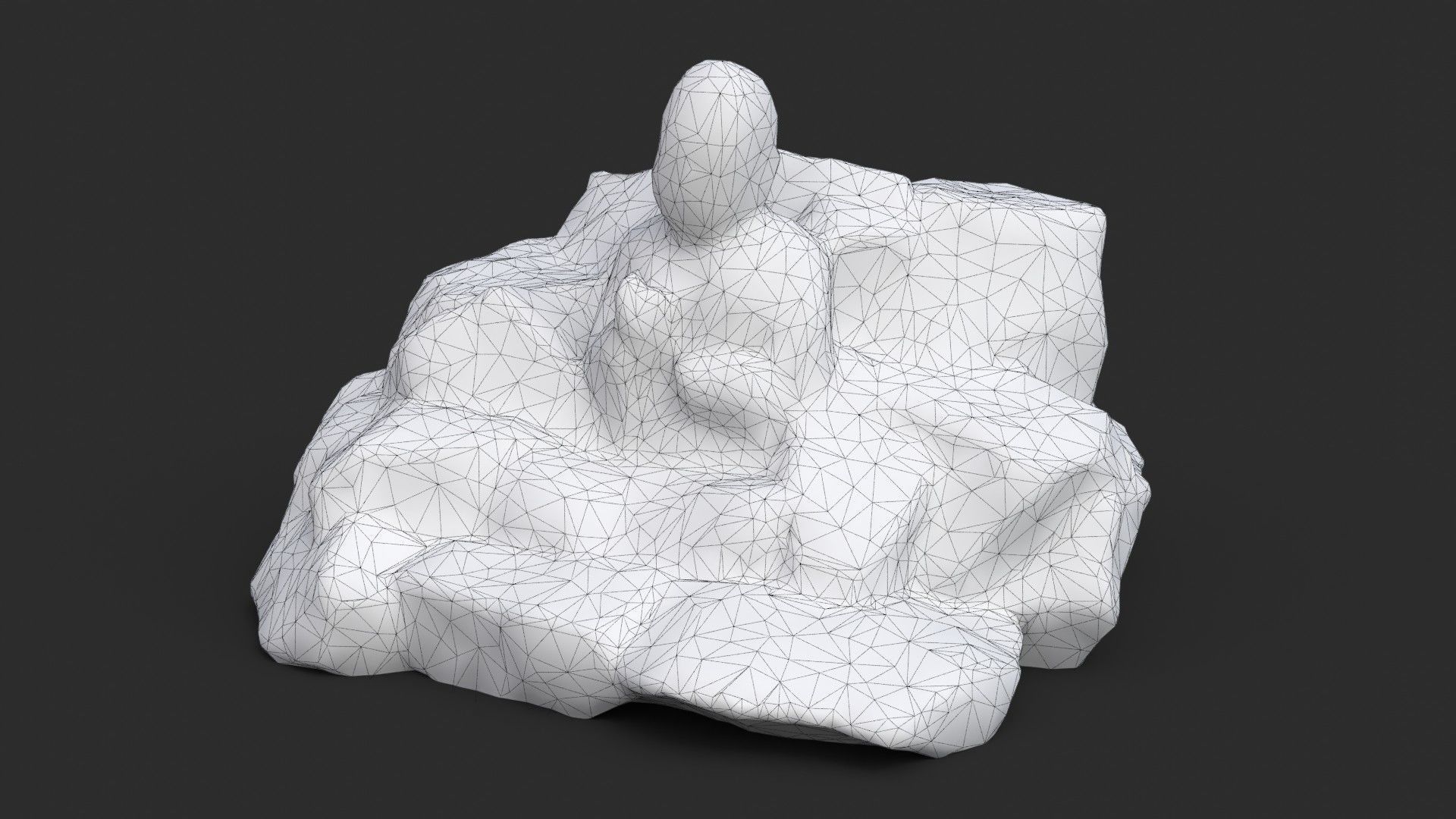 Rock Buddha 1008 Low-poly 3D model_8
