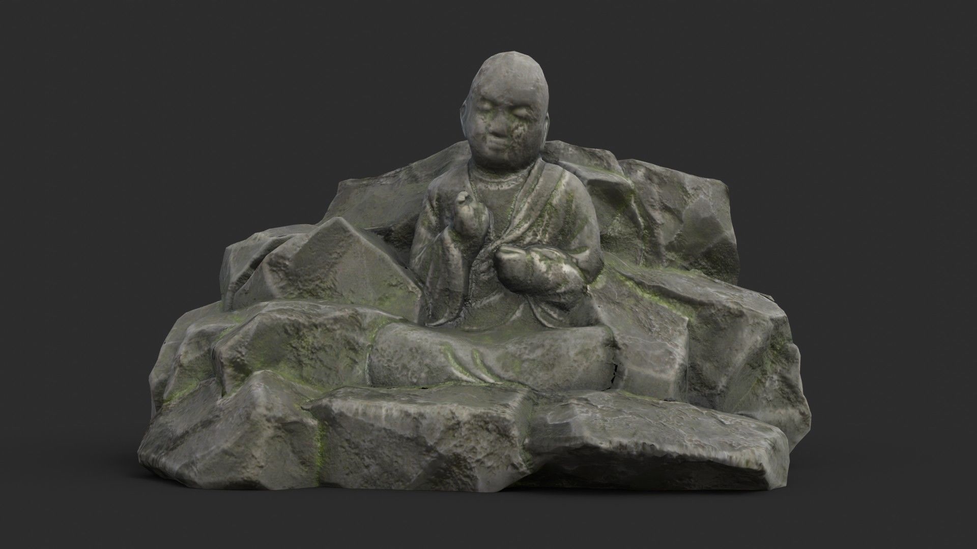 Rock Buddha 1008 Low-poly 3D model_6