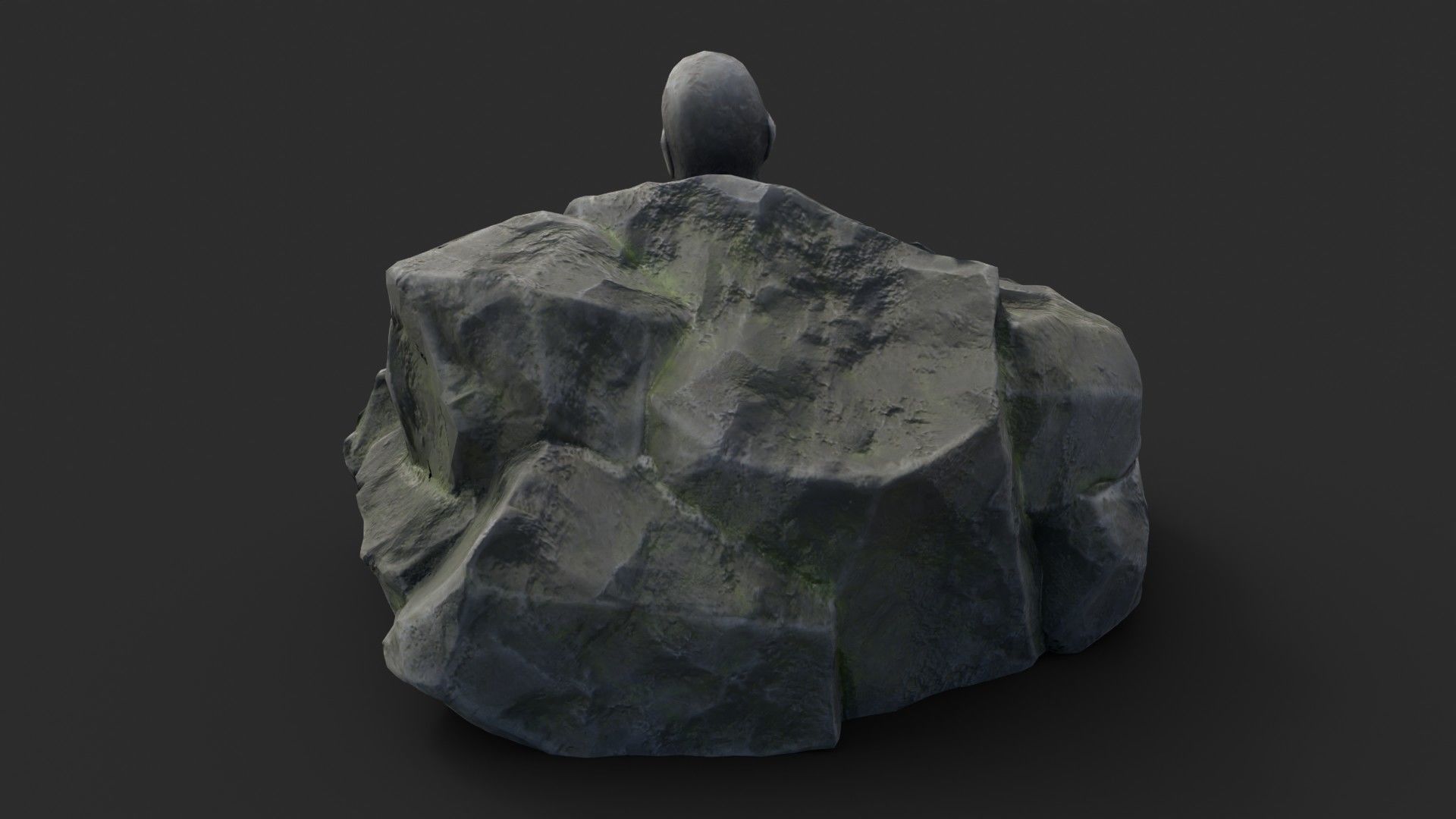 Rock Buddha 1008 Low-poly 3D model_4