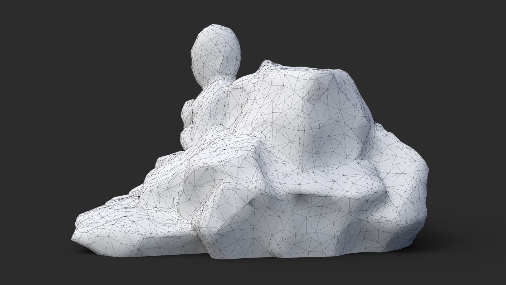 Rock Buddha 1008 Low-poly 3D model_12