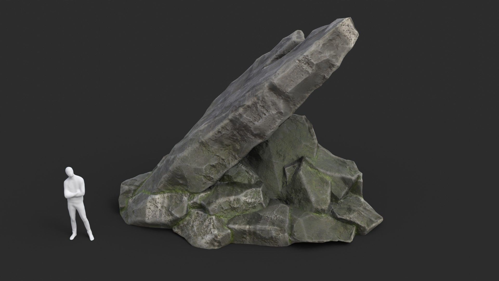 Rocks Pack 1 - Grey Jagged Stone Low-poly 3D model_11