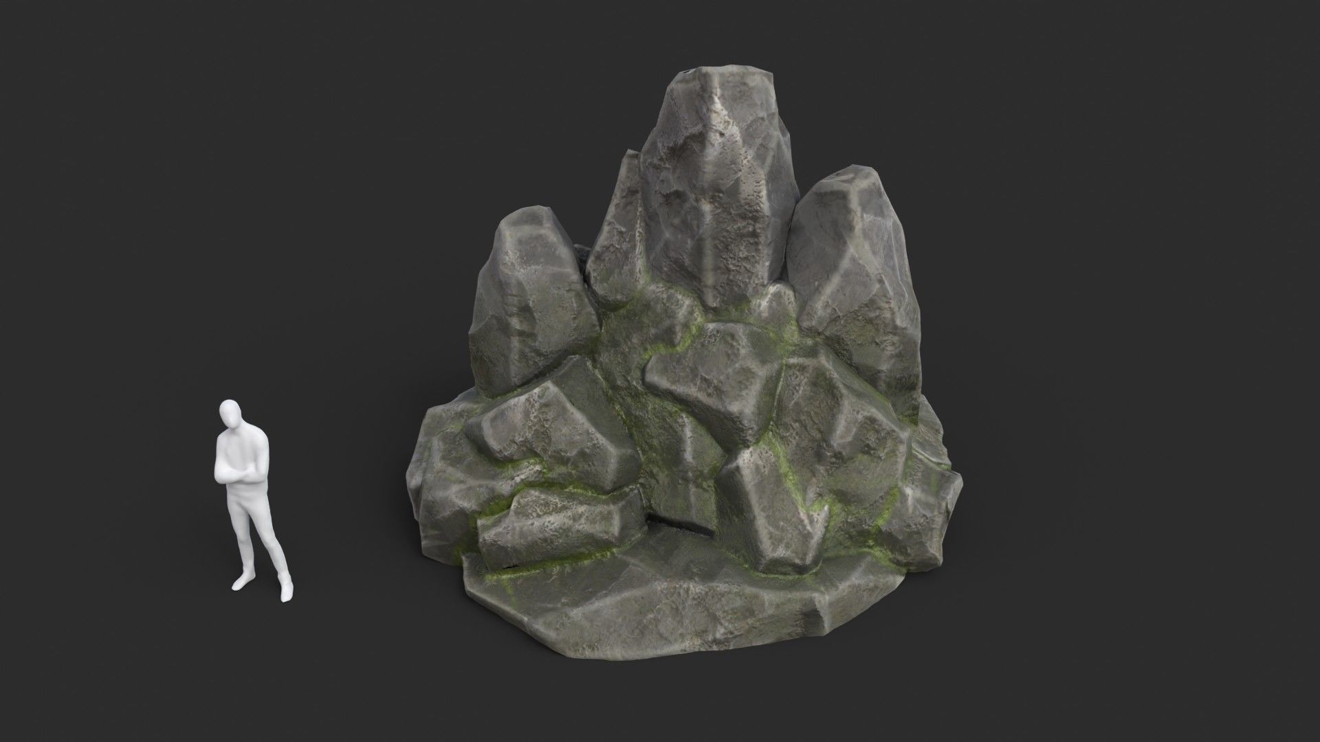 Rocks Pack 1 - Grey Jagged Stone Low-poly 3D model_9