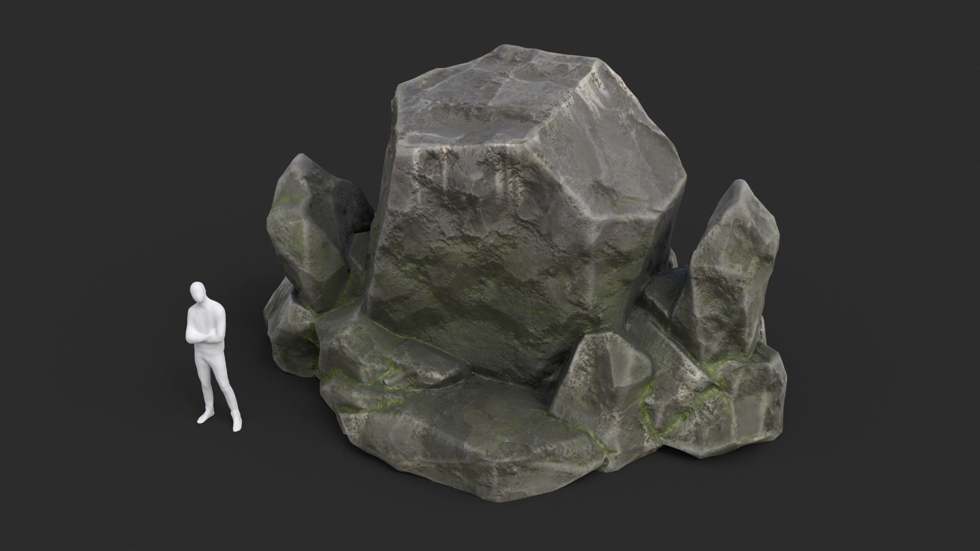 Rocks Pack 1 - Grey Jagged Stone Low-poly 3D model_10