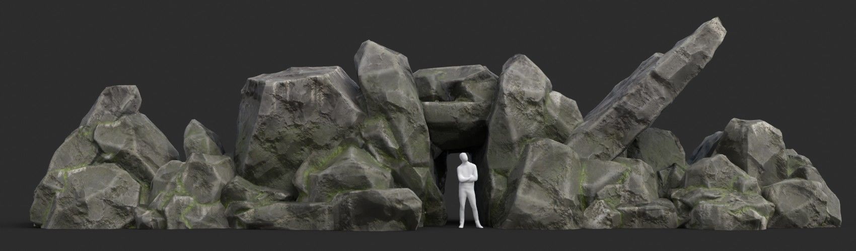 Rocks Pack 1 - Grey Jagged Stone Low-poly 3D model_14