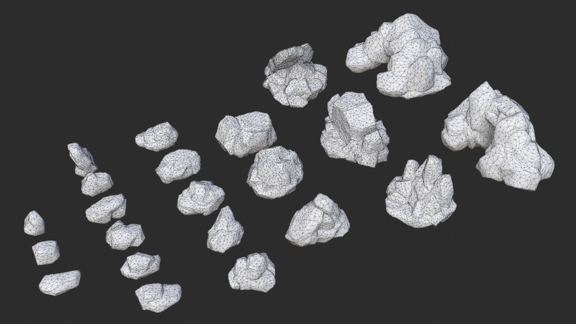 Rocks Pack 1 - Grey Jagged Stone Low-poly 3D model_15