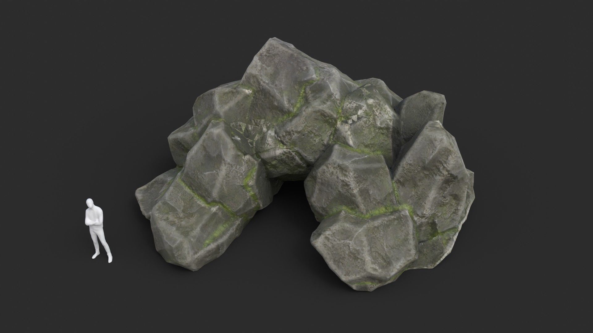Rocks Pack 1 - Grey Jagged Stone Low-poly 3D model_12