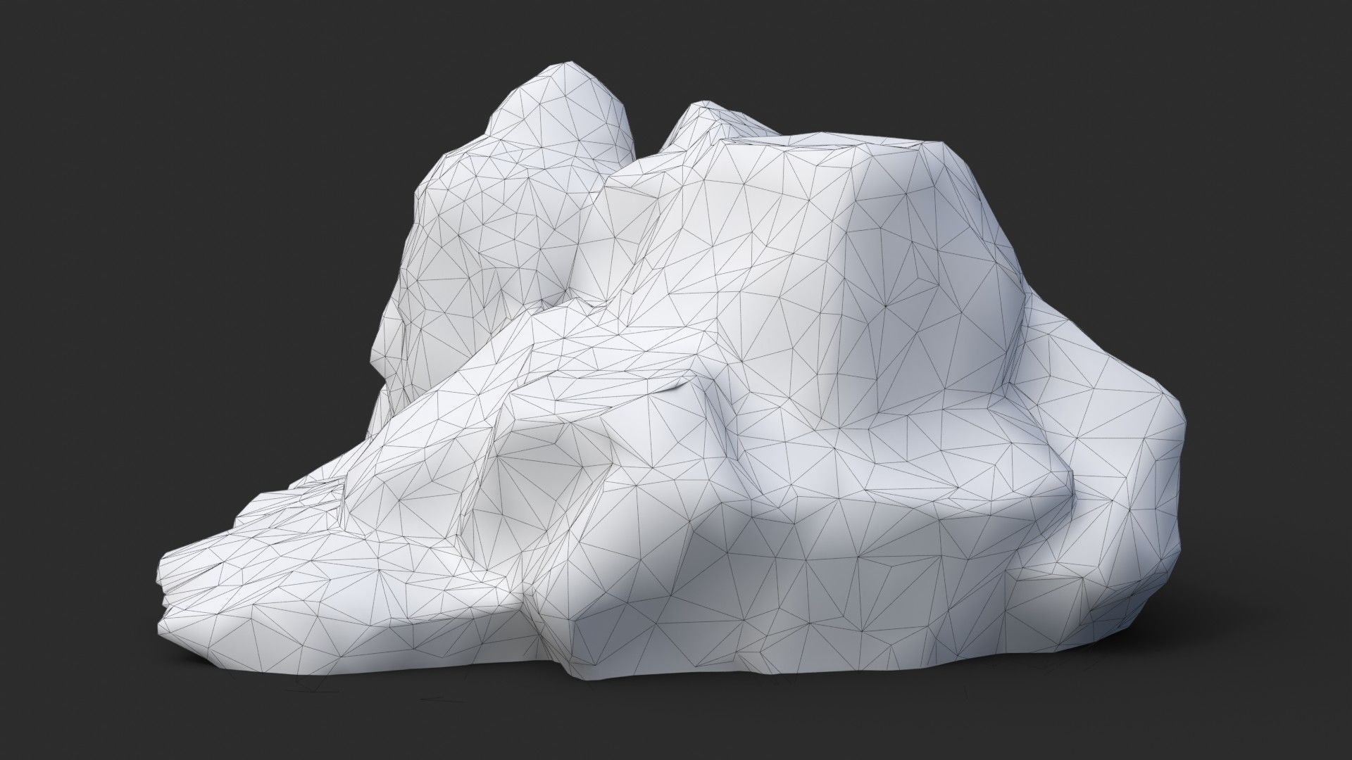 Rock Buddha 1009 - Grey Jagged Stone Low-poly 3D model_12