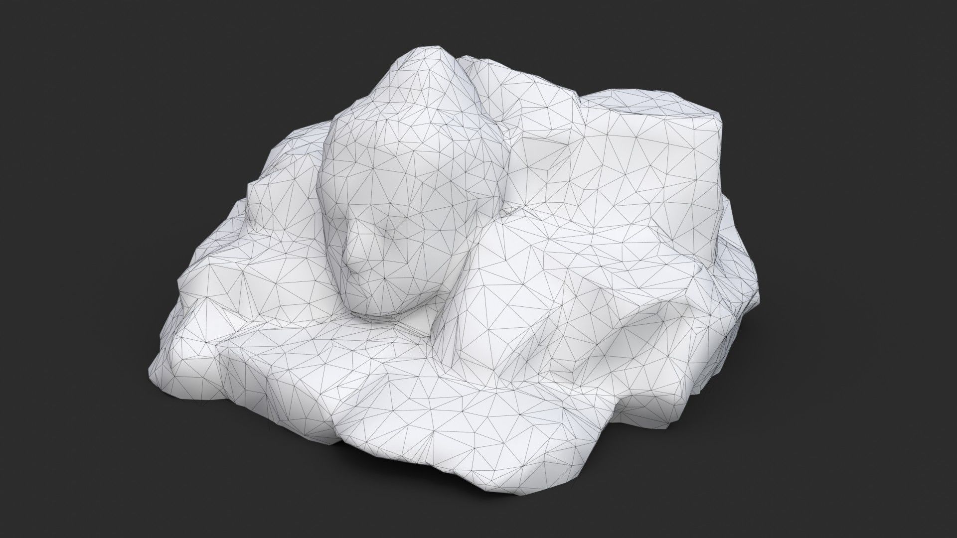 Rock Buddha 1009 - Grey Jagged Stone Low-poly 3D model_8