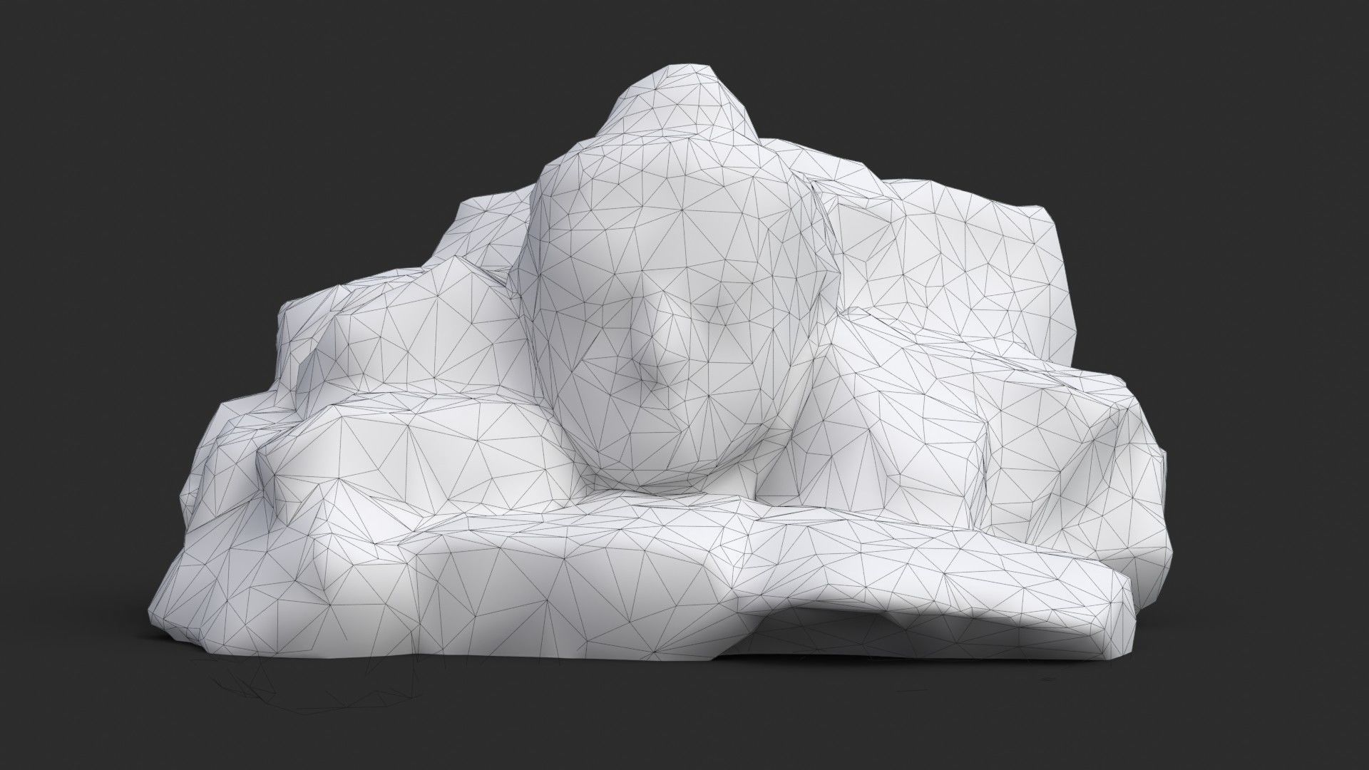 Rock Buddha 1009 - Grey Jagged Stone Low-poly 3D model_13