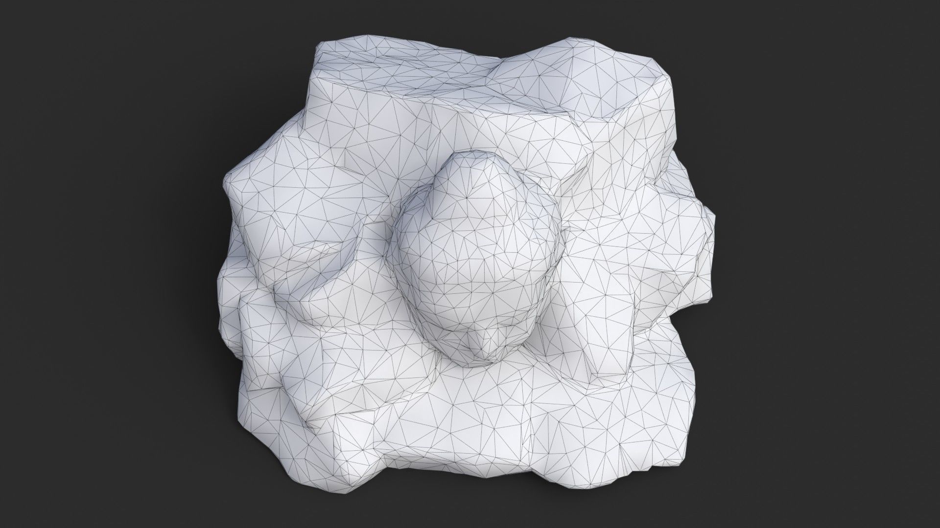 Rock Buddha 1009 - Grey Jagged Stone Low-poly 3D model_14