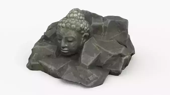 Rock Buddha 1009 - Grey Jagged Stone Low-poly 3D model