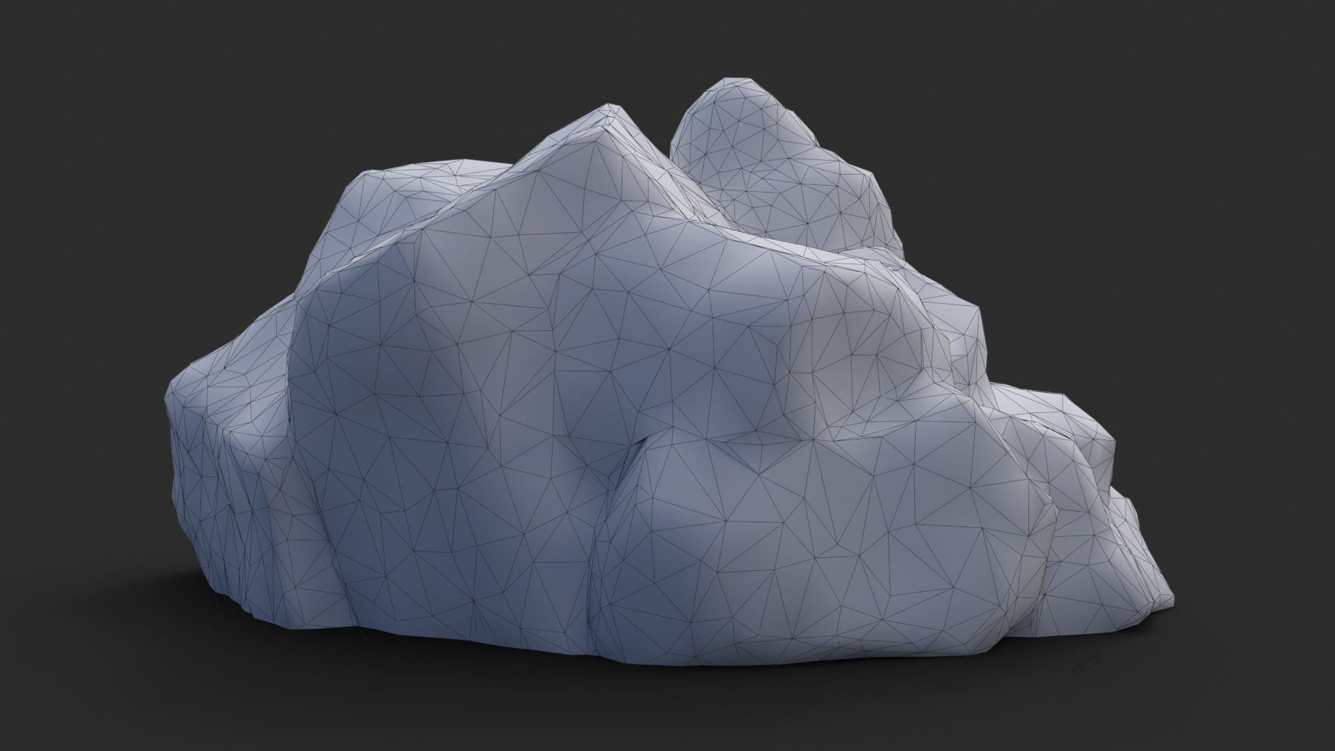 Rock Buddha 1009 - Grey Jagged Stone Low-poly 3D model_10